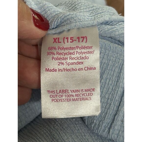 No Boundaries Textured Cami & Short Set 2 Piece Womens Size XL Freshwater Blue - Picture 12 of 14